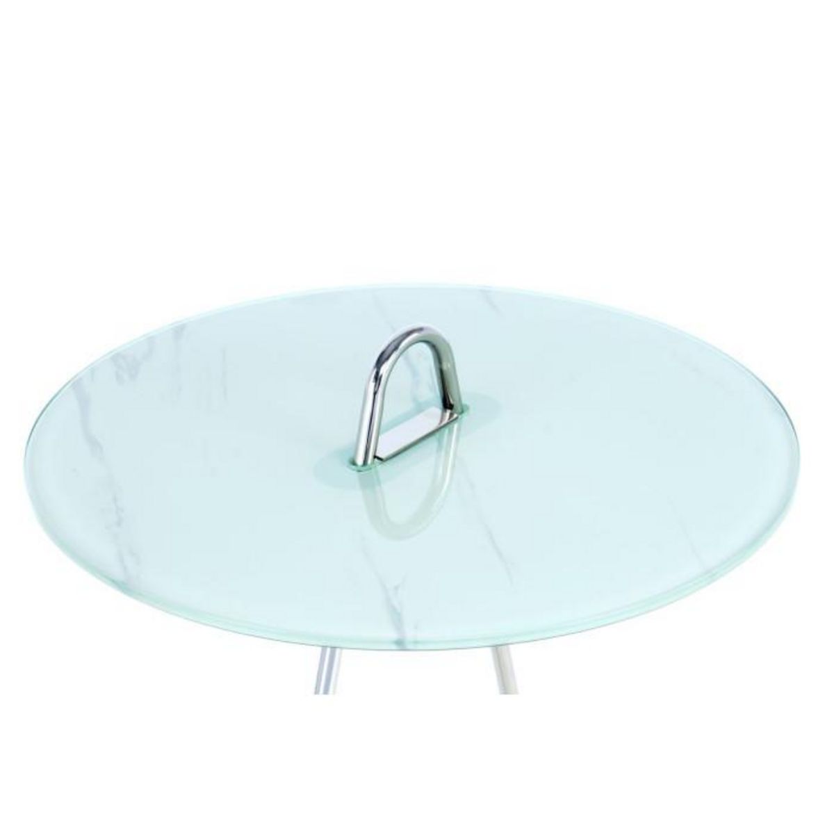 Paris Prix Table d'Appoint Design  Pendule  60cm Argent & Blanc