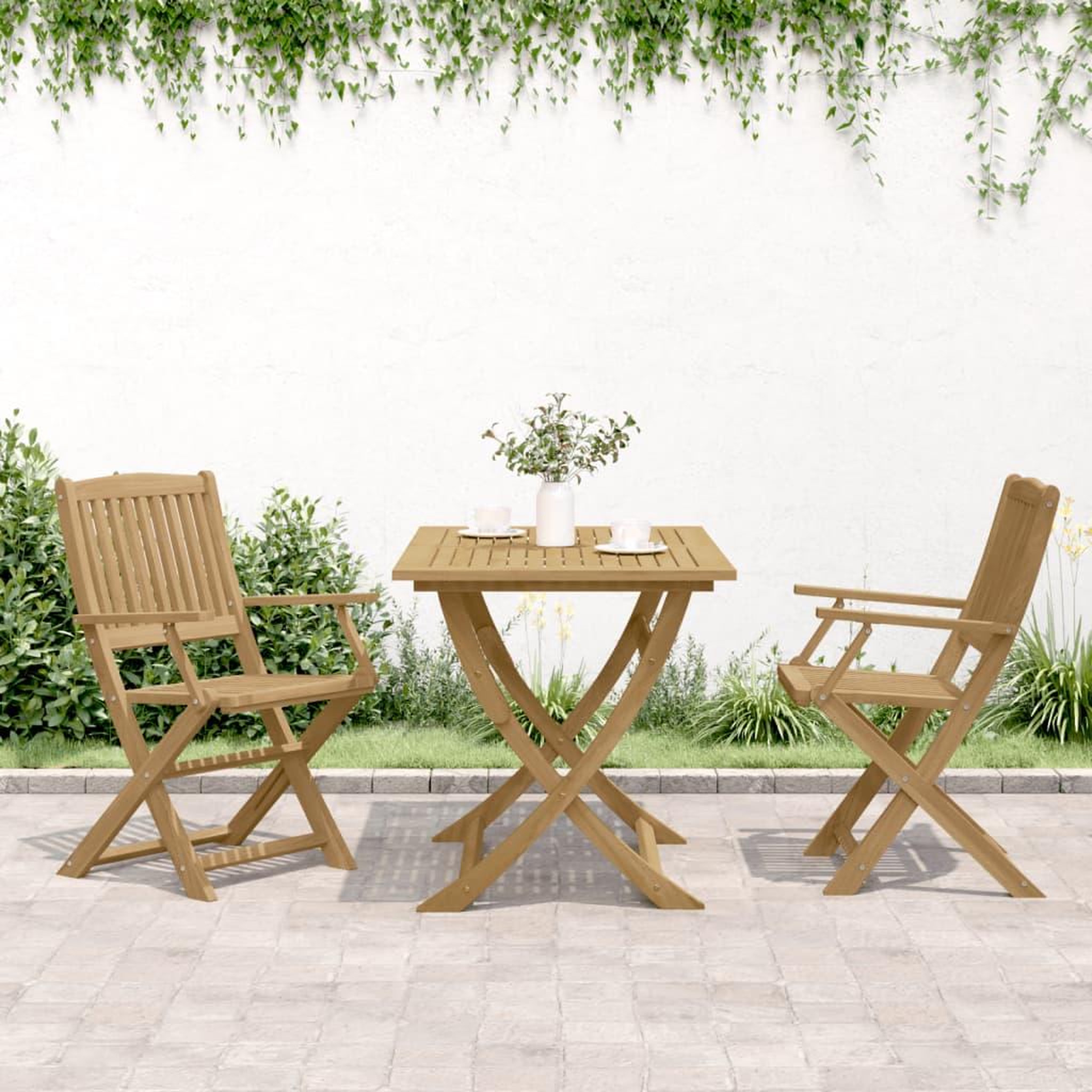 Voir la diapositive 3 : VIDAXL Chaises pliables de jardin lot de 2 bois massif d'acacia