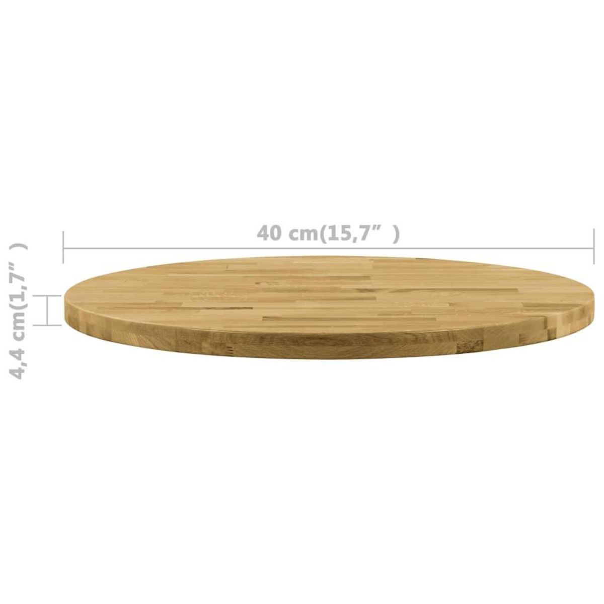 VIDAXL Dessus de table Bois de chene massif Rond 44 mm 400 mm