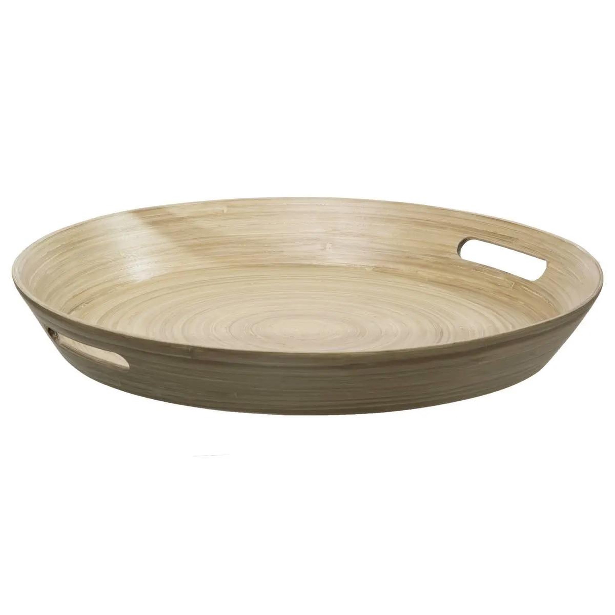 FIVE Plateau en bambou laqué rond  bicolore  42cm naturel