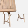 Voir la diapositive 5 : SWEEEK Table haute de jardin bois d'acacia 4 places Paloma naturel 150 x 81 x 100 cm