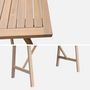 Voir la diapositive 5 : SWEEEK Table haute de jardin bois d'acacia 4 places Paloma naturel 150 x 81 x 100 cm
