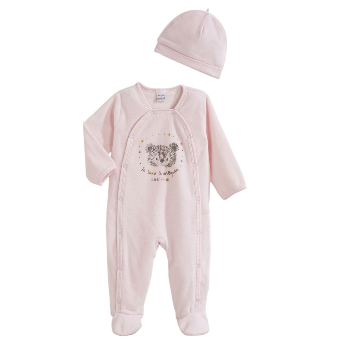 ABSORBA Pyjama velours + bonnet bébé fille