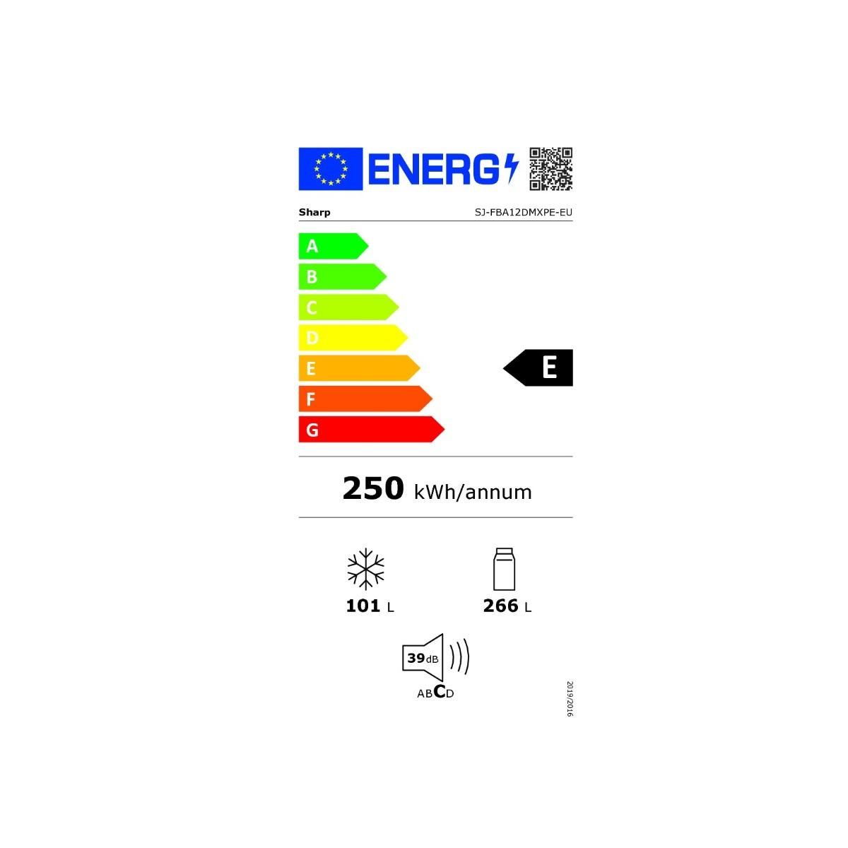 Sharp Réfrigérateur combiné 65cm 366l inox - SJFBA12DMXPE