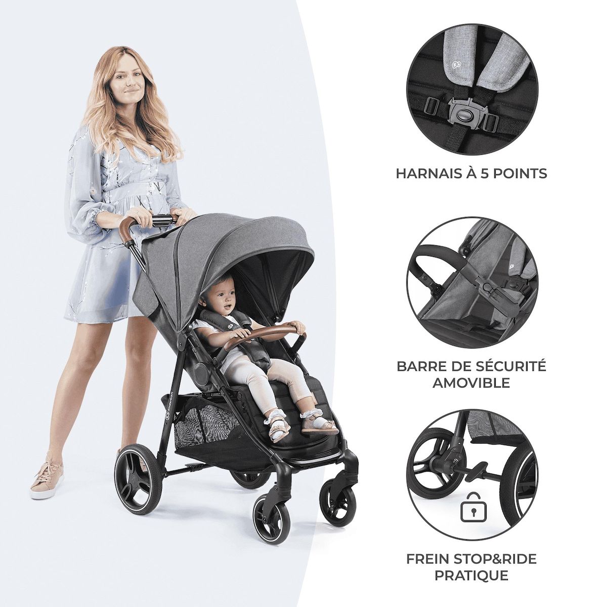 KINDERKRAFT Poussette grande pratique et confortable