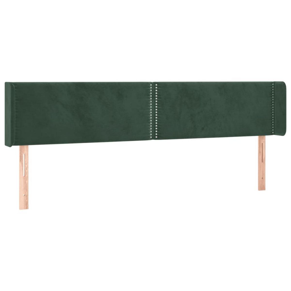 VIDAXL Tete de lit avec oreilles Vert fonce 203x16x78/88 cm Velours