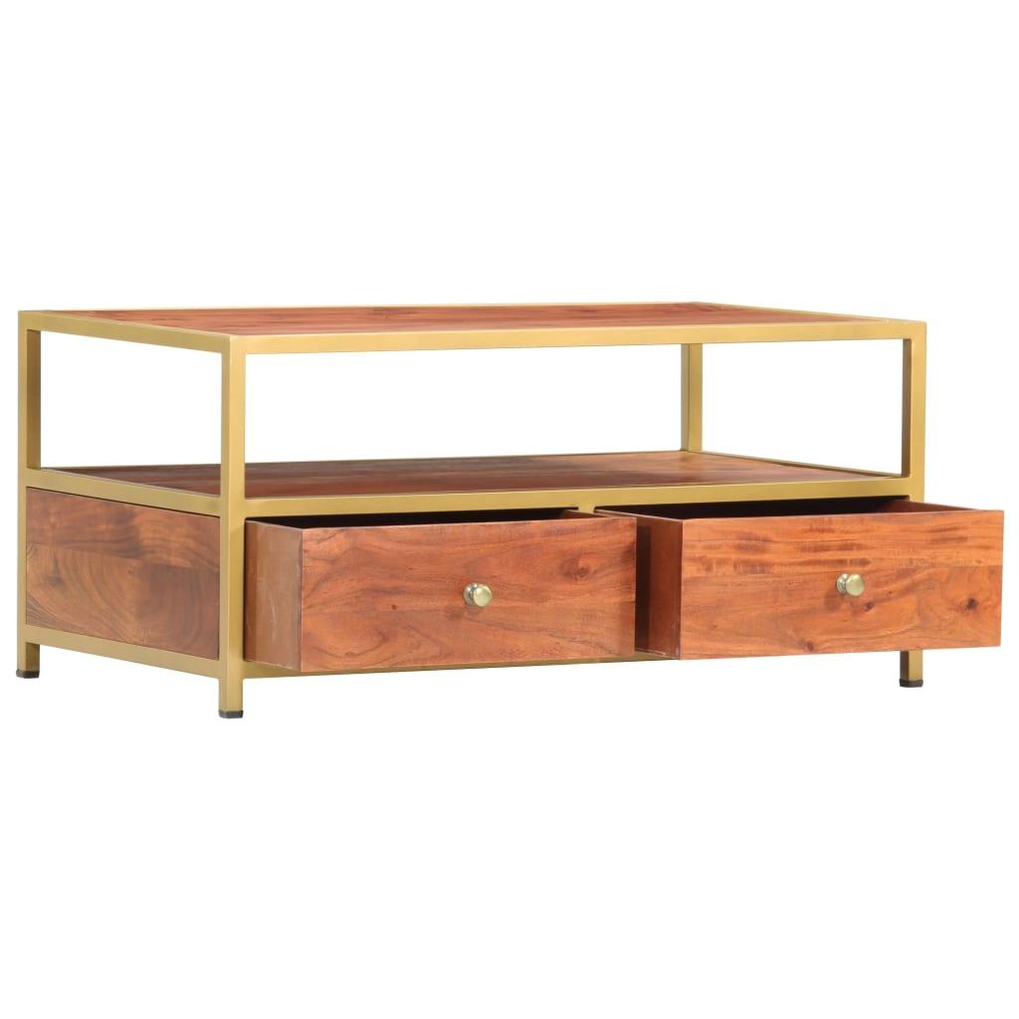 Voir la diapositive 2 : VIDAXL Table basse 90 x 50 x 40 cm Bois d'acacia massif
