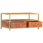 Voir la diapositive 2 : VIDAXL Table basse 90 x 50 x 40 cm Bois d'acacia massif