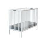 WEBABY Lit bébé pliant en bois avec matelas 60 x 120 cm FLEX. Coloris disponibles : Blanc