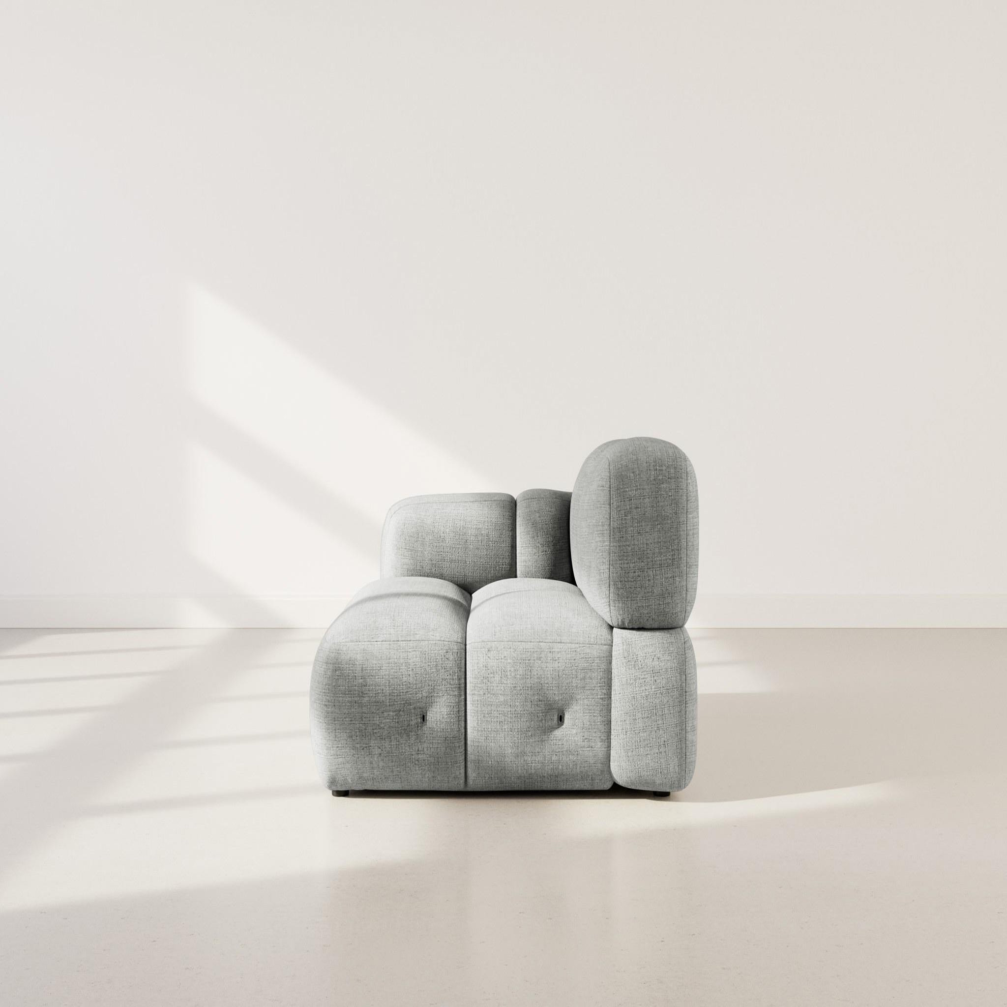 Voir la diapositive 6 : LISA DESIGN Grace - module d'assise gauche en velours texturé