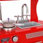 Voir la diapositive 6 : VIDAXL Cuisine en jouet pour enfants MDF 84x31x89 cm Rouge