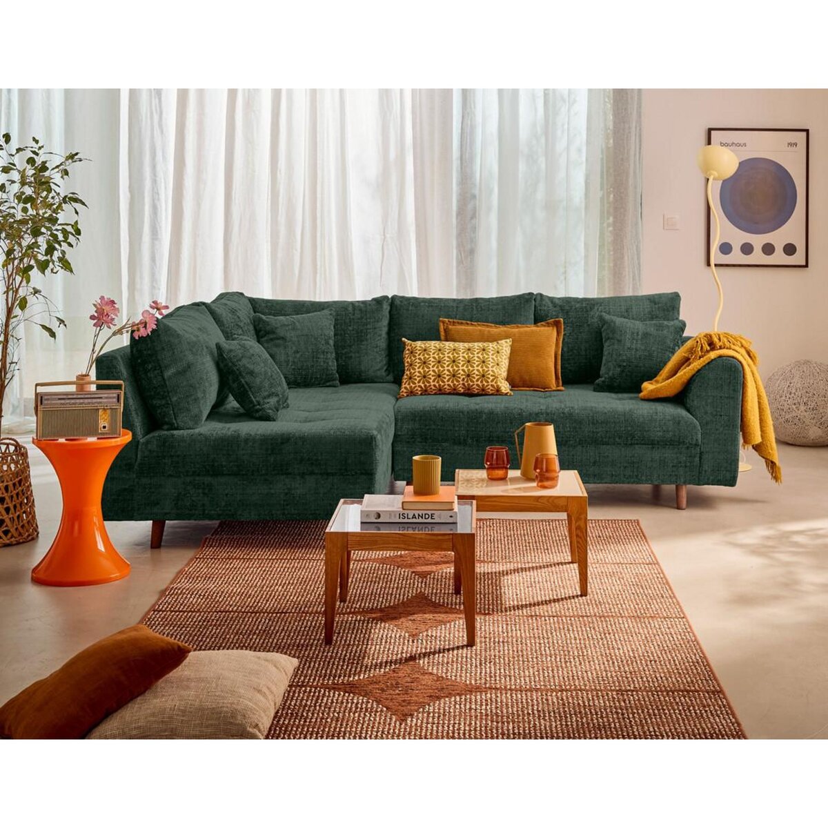 LISA DESIGN Rune - canapé d'angle gauche 4 places en velours texturé