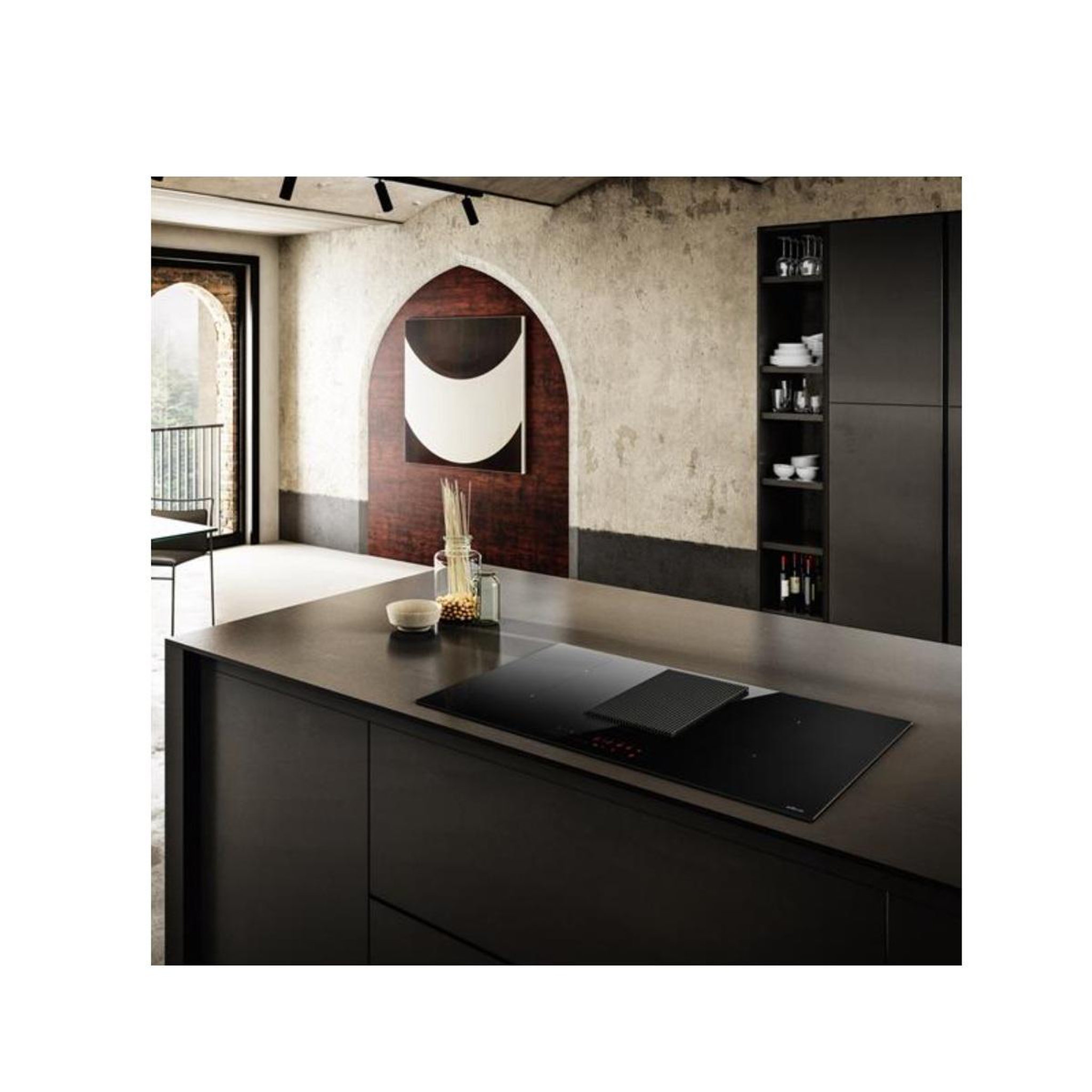 Voir la diapositive 5 : ELICA Table de cuisson aspirante induction 83cm 4 feux 7400w noir - prf0210553