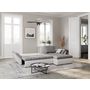 Voir la diapositive 2 : Canapé d'angle réversible convertible en Pu blanc et tissu gris ALIX
