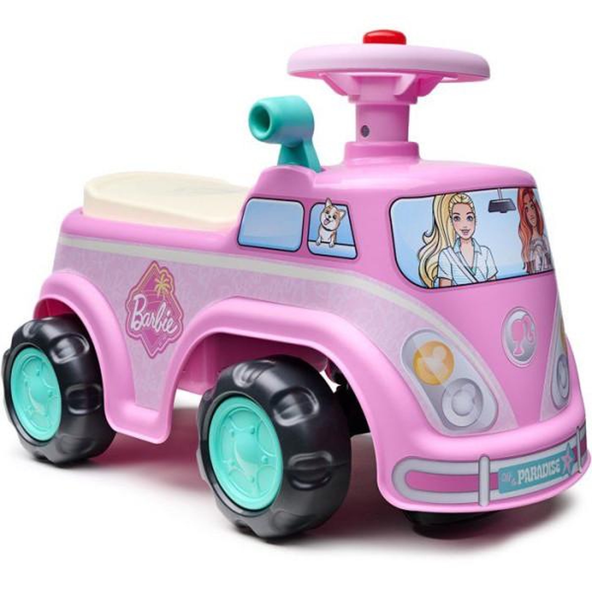 FALK Porteur trotteur  - falk - van rétro barbie - assise ouvrante - volant avec klaxon - plaque personnalisable - des 12 mois