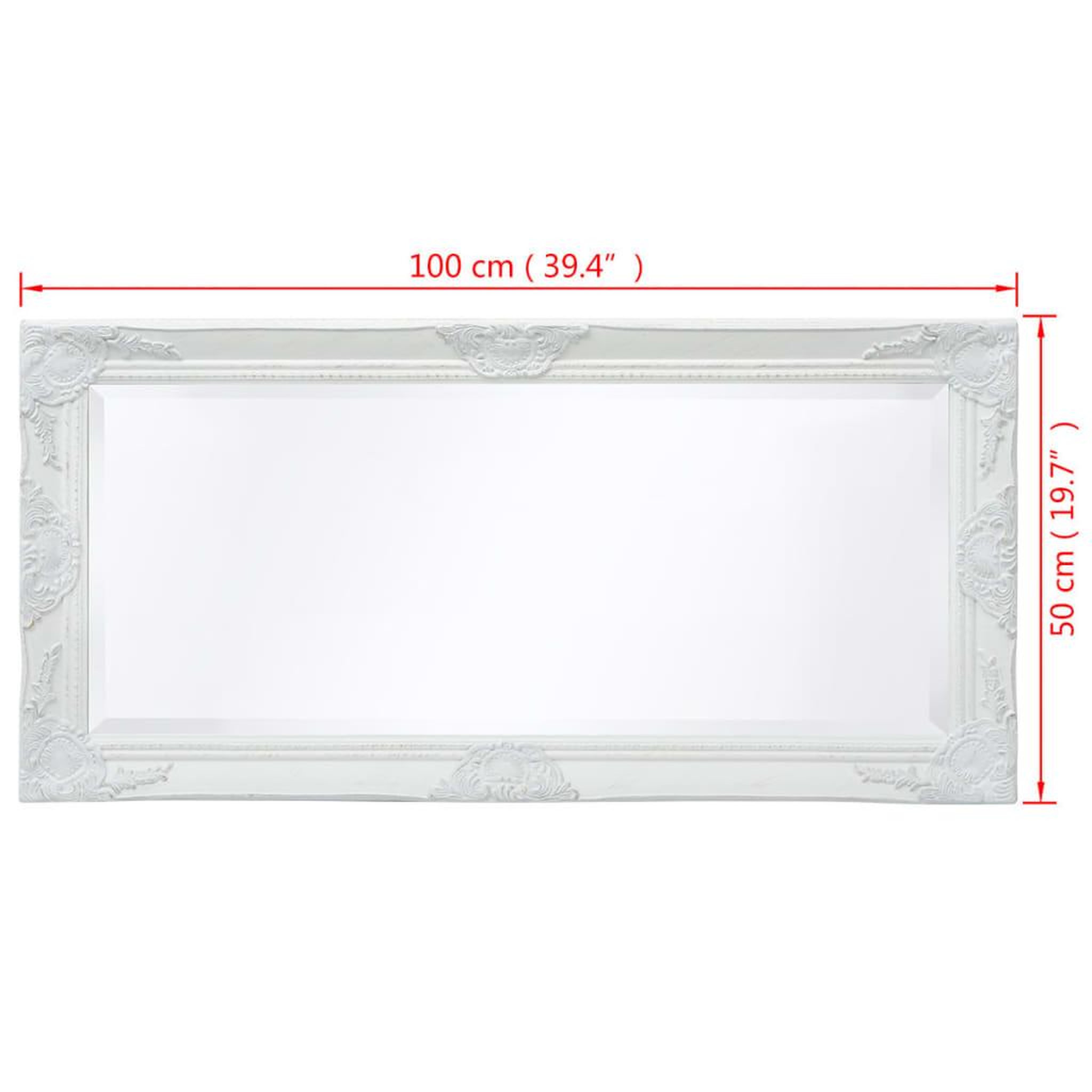 Voir la diapositive 6 : VIDAXL Miroir mural style baroque 100x50 cm blanc