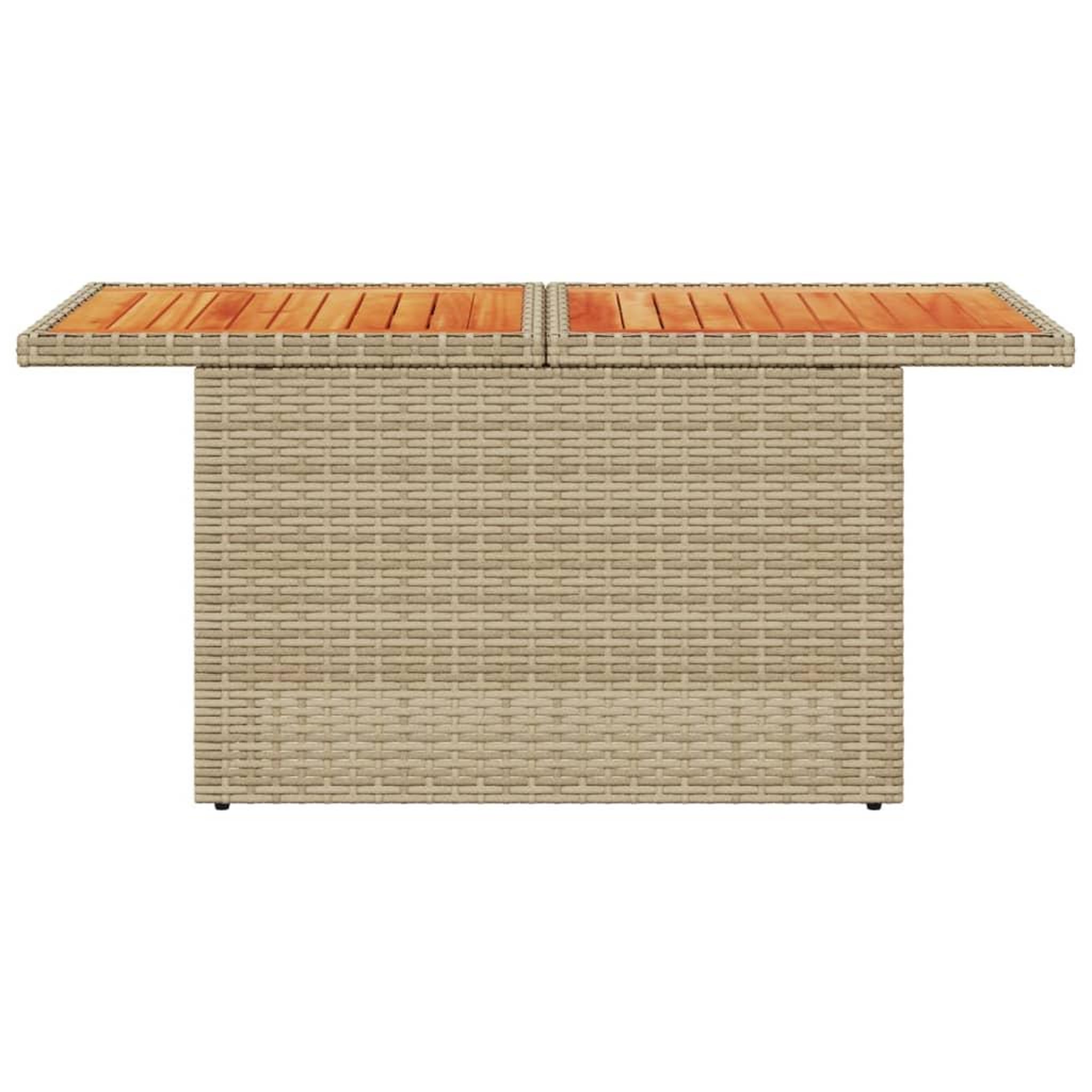 Voir la diapositive 5 : VIDAXL Table de jardin beige 100x55x73cm resine tressee et bois acacia
