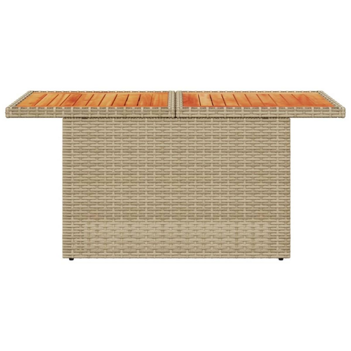 VIDAXL Table de jardin beige 100x55x73cm resine tressee et bois acacia
