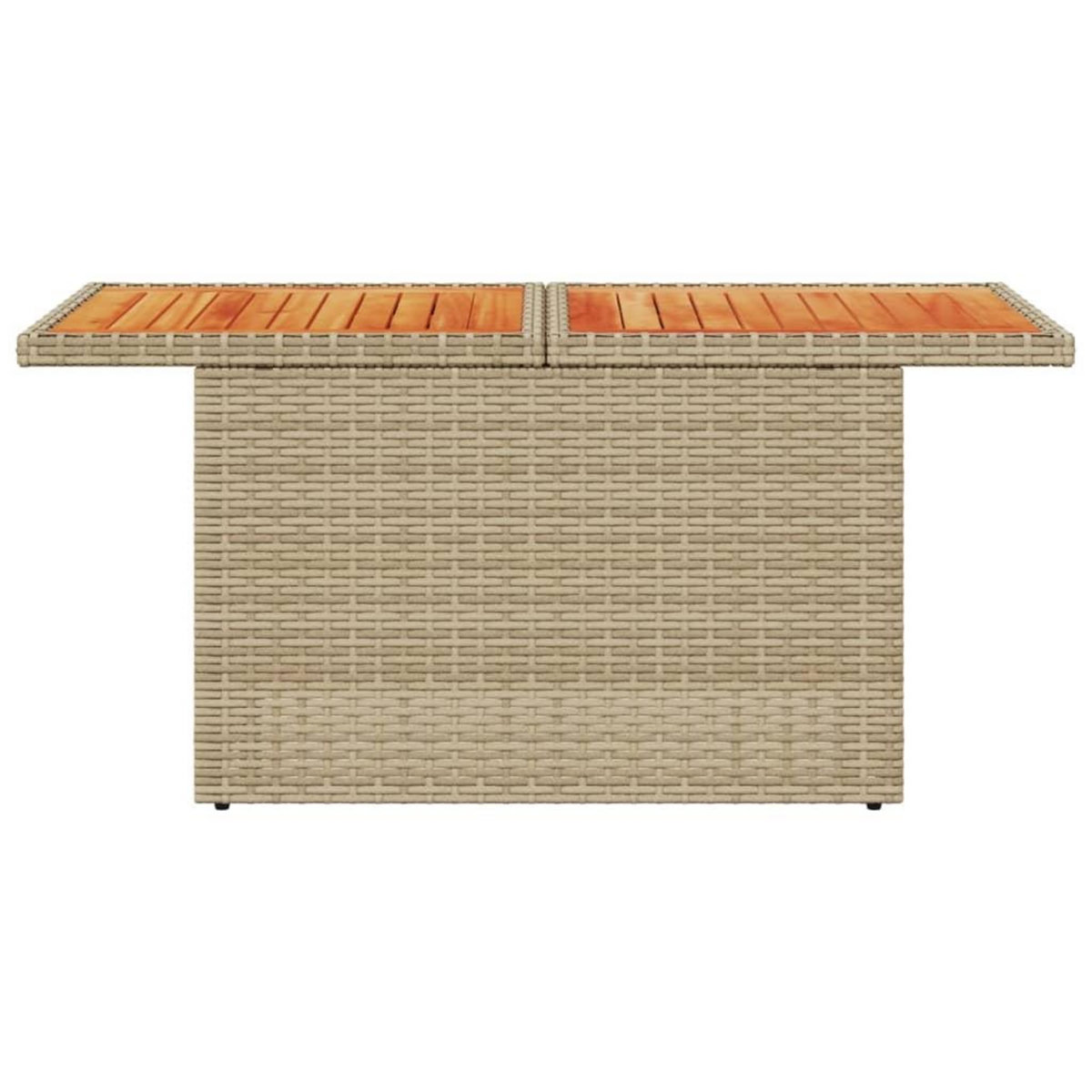 VIDAXL Table de jardin beige 100x55x73cm resine tressee et bois acacia