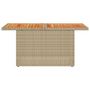 Voir la diapositive 5 : VIDAXL Table de jardin beige 100x55x73cm resine tressee et bois acacia