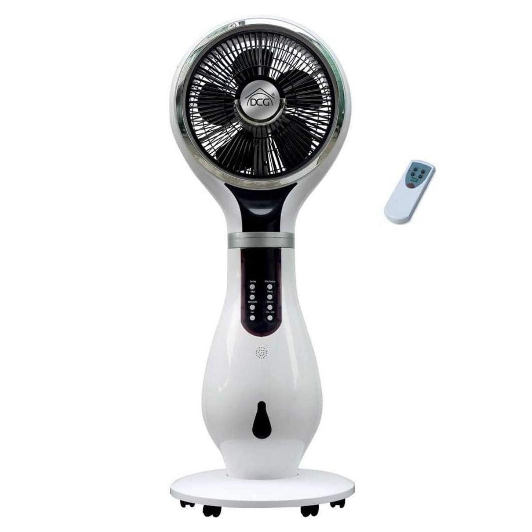 DCG Ventilateur brumisateur 80w humidificateur 2.3l télécommande timer 9h30 fonction anti-moustiques roulettes dcg