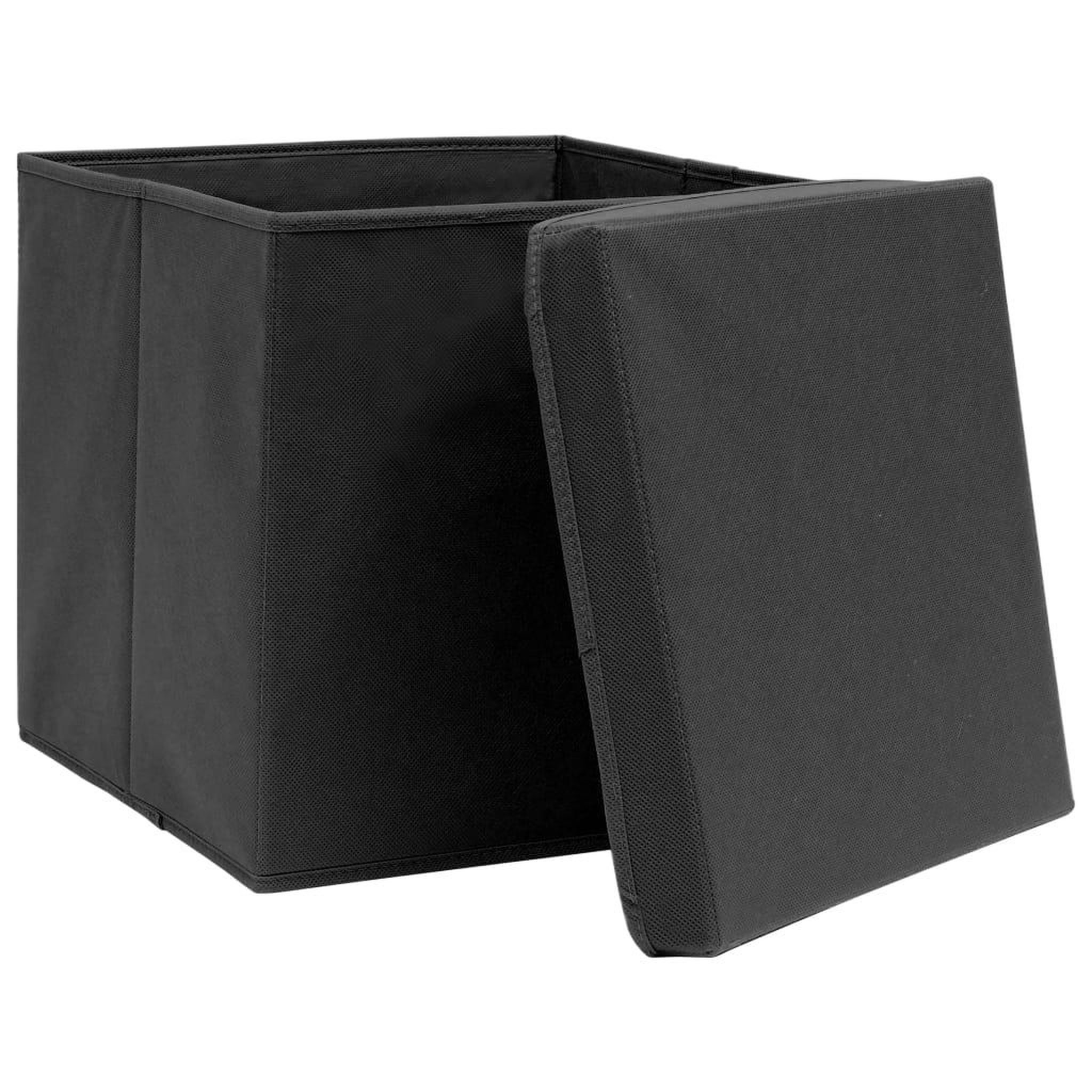 Voir la diapositive 3 : VIDAXL Boîtes de rangement avec couvercles 10 pcs 28x28x28 cm Noir