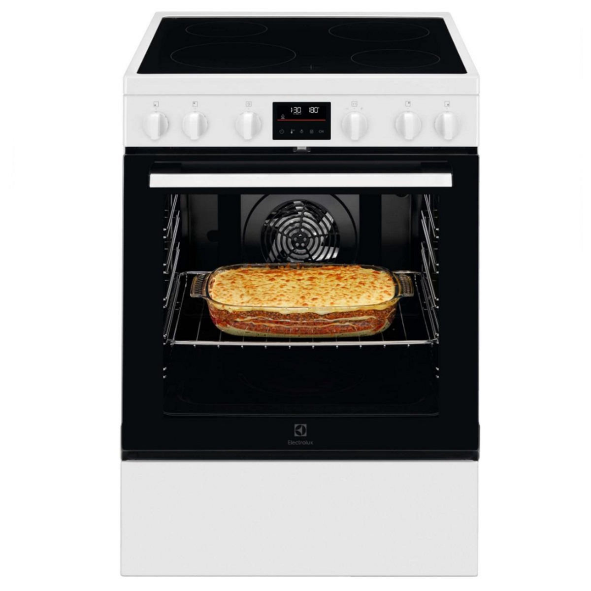 ELECTROLUX Cuisinière vitrocéramique 73l 4 feux blanc - LKR64890AW