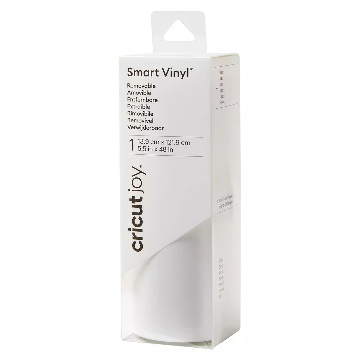 CRICUT Vinyle Amovible Blanc Mat - 13,9 x 121,9 Cm - Cricut Joy