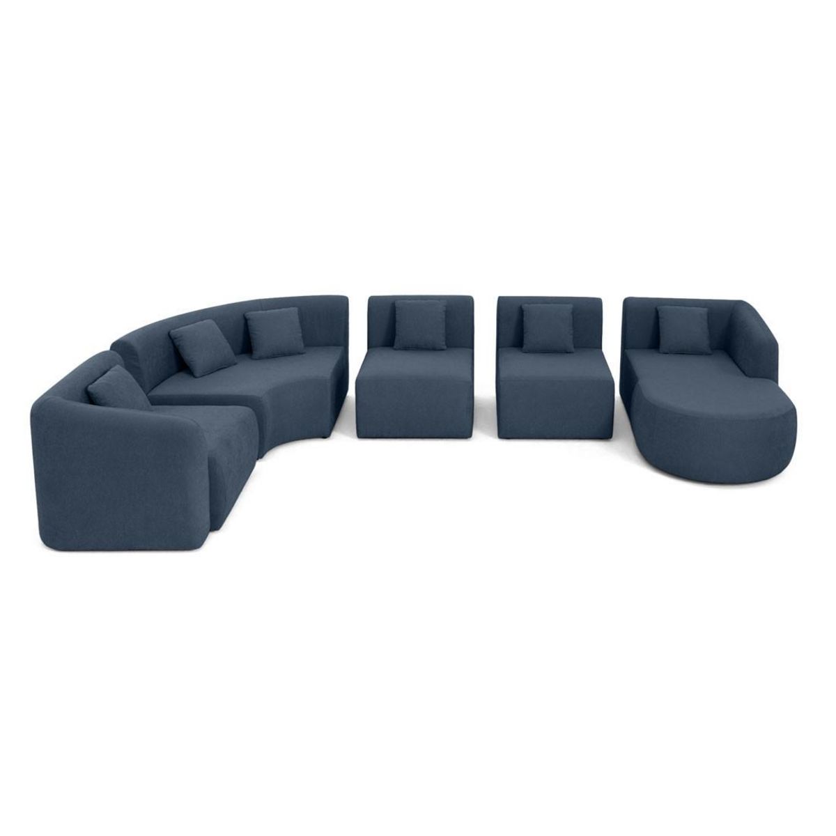 LISA DESIGN Ikare - canapé modulable d'angle droit - 6 places - en tissu