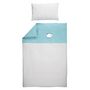 Voir la diapositive 1 : PTIT BASILE Parure housse de couette Bio brodée + Taie d'oreiller Nuages