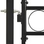 VIDAXL Portillon double porte avec dessus arque Acier 300x200 cm Noir
