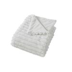 TOILINUX Couverture douce et côtelée Sela. Coloris disponibles : Beige, Blanc, Noir