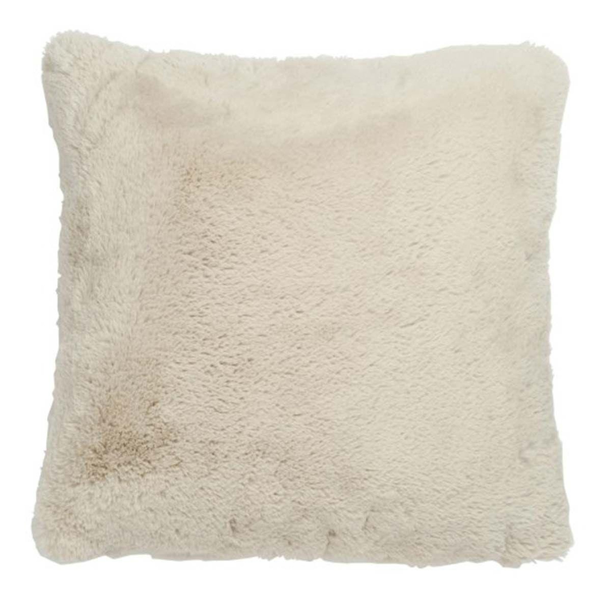 J-LINE Coussin imitation fourrure  cutie  45x45cm gris clair