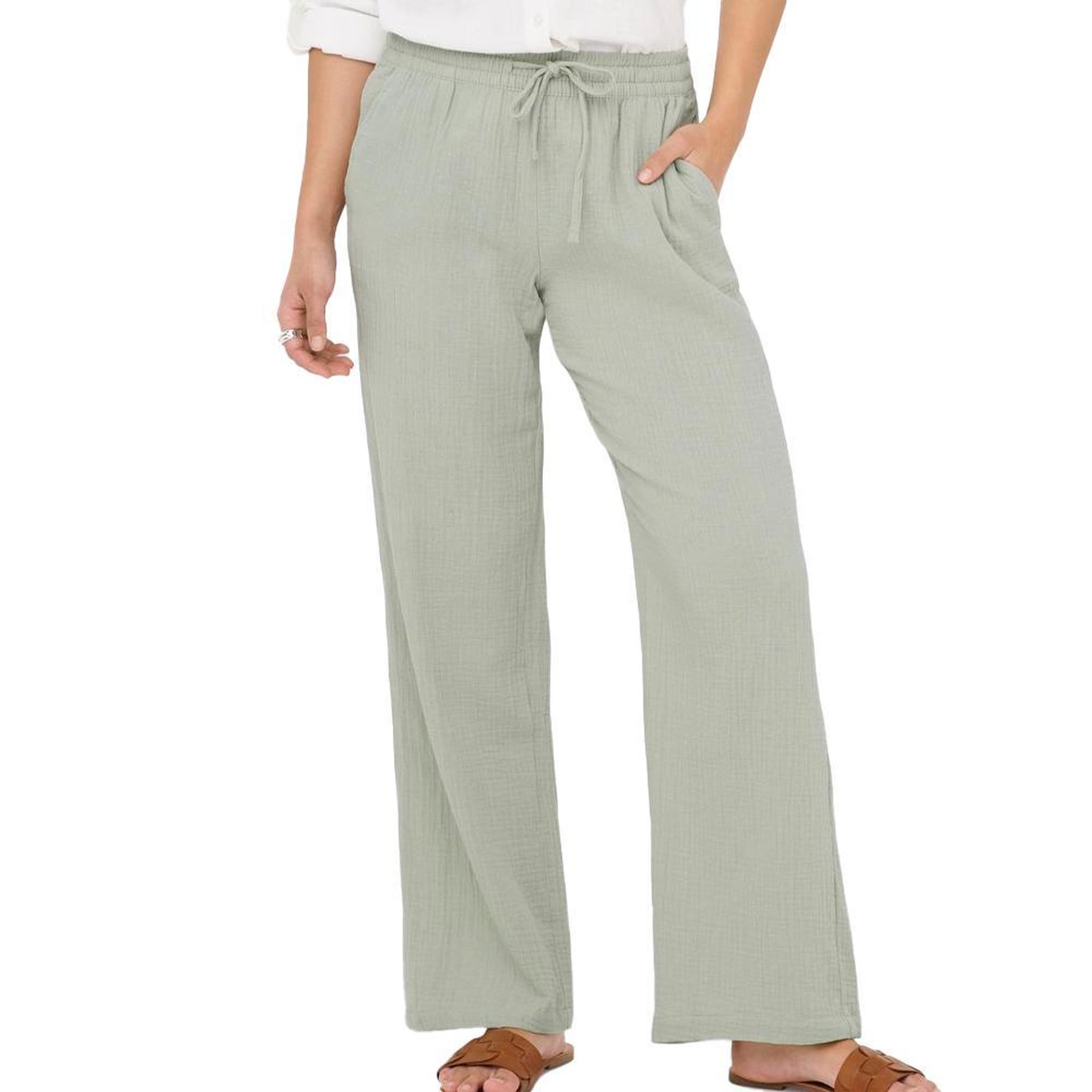 JACQUELINE DE YONG Pantalon Fluide Vert Femme JDY PHANTOM. Coloris disponibles : Vert