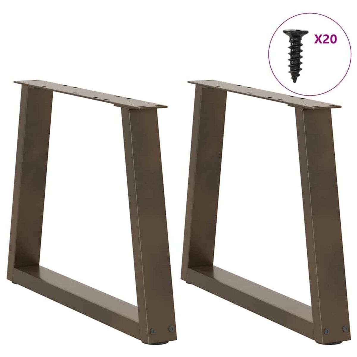 VIDAXL Pieds de table a manger en forme de V 2 pcs acier naturel acier