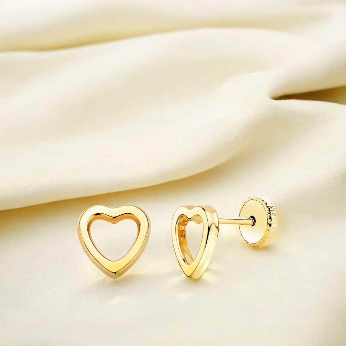 L'ATELIER D'AZUR Boucles d'Oreilles Or 18 Carats 750/000 Jaune - Coeurs