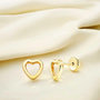 Voir la diapositive 2 : L'ATELIER D'AZUR Boucles d'Oreilles Or 18 Carats 750/000 Jaune - Coeurs