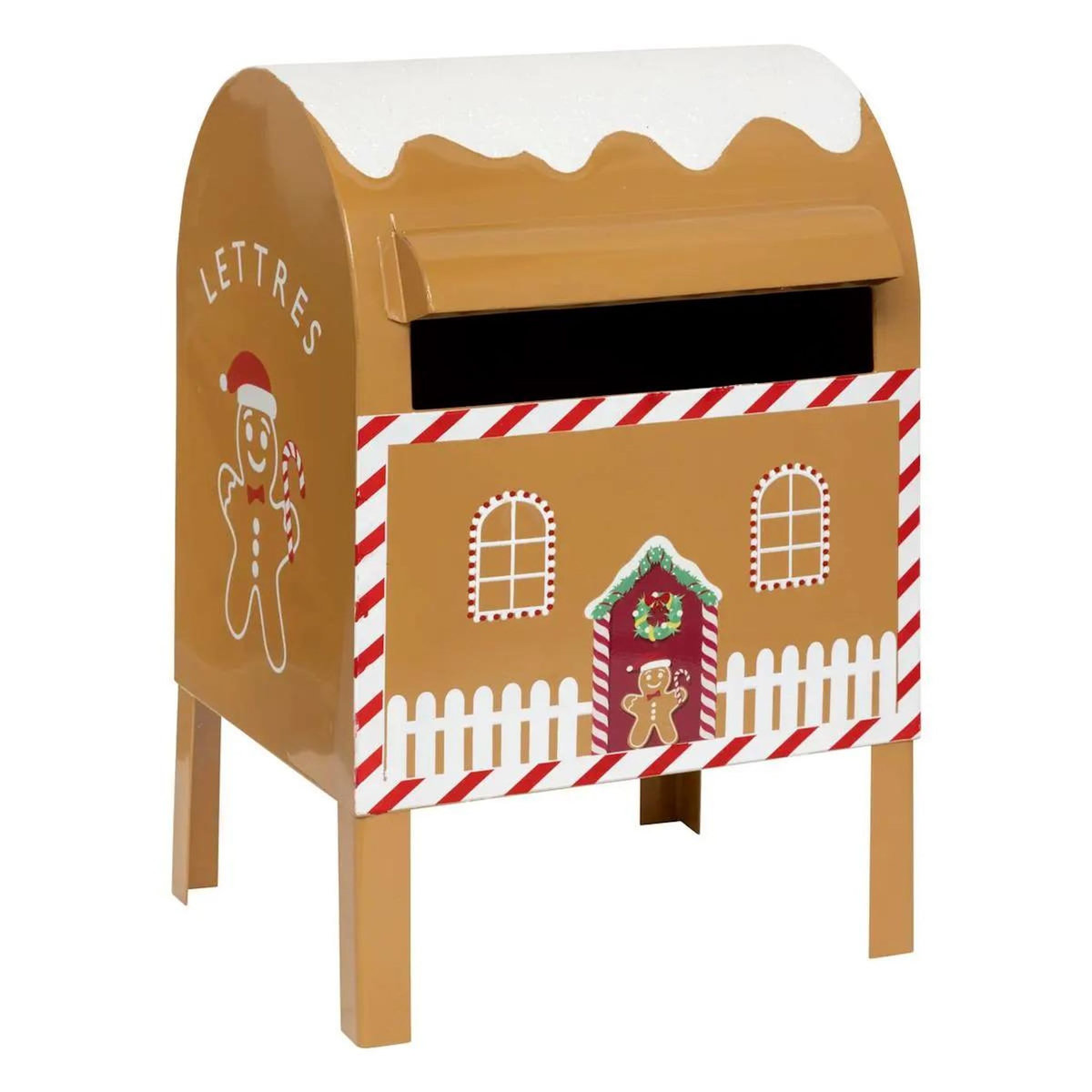 ATMOSPHERA Boîte aux Lettres de Noël  Pain d'Épice  36cm Marron