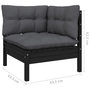 Voir la diapositive 6 : VIDAXL Salon de jardin 3 pcs avec coussins Noir Bois de pin massif