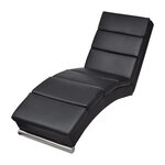 VIDAXL Chaise longue Noir Similicuir
