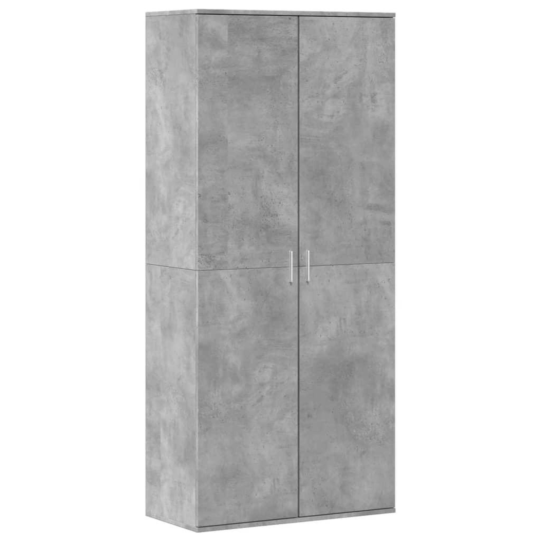 Voir la diapositive 2 : VIDAXL Armoire a chaussures Gris beton 80x39x178 cm Bois d'ingenierie