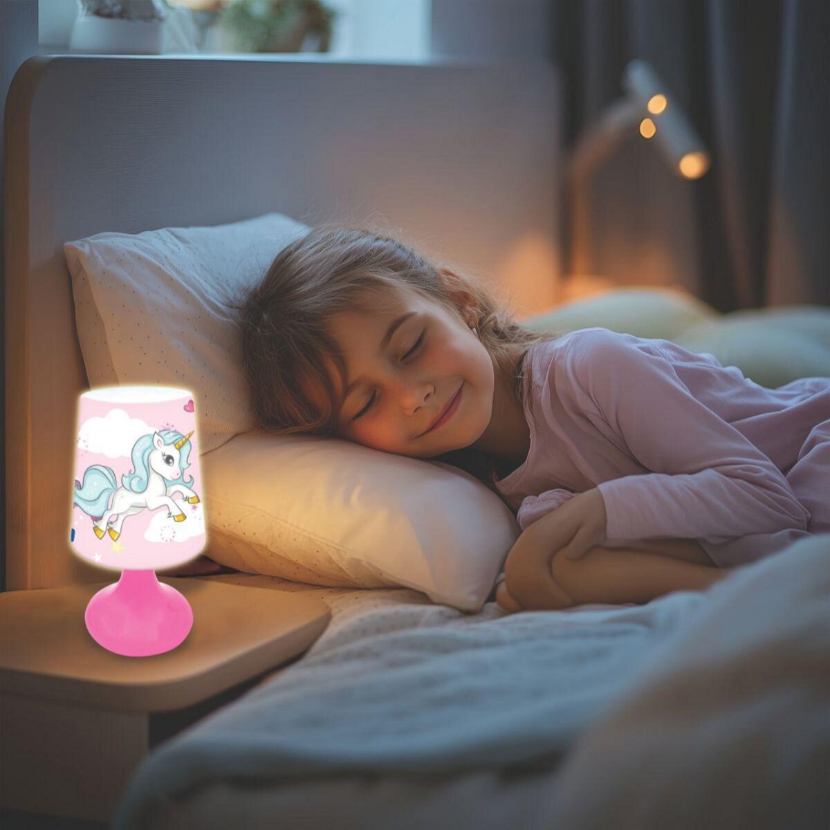 Lexibook Mini lampe de chevet veilleuse sans fil Licorne