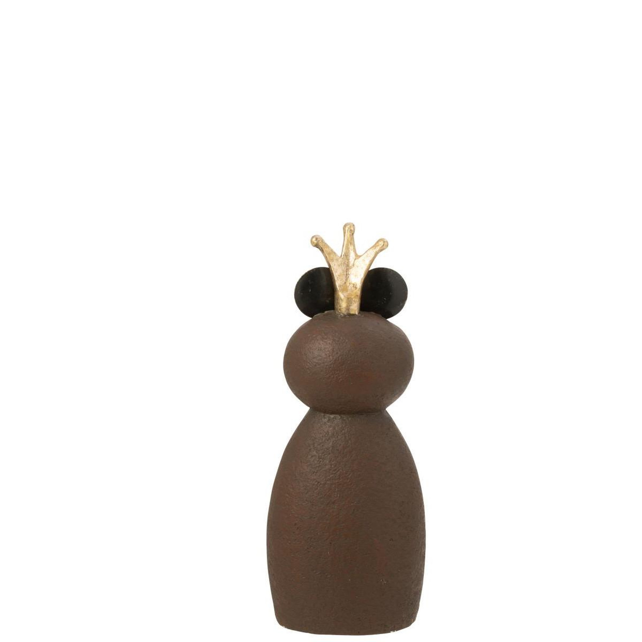Voir la diapositive 2 : J-LINE Statue Grenouille  Couronne  60cm Marron