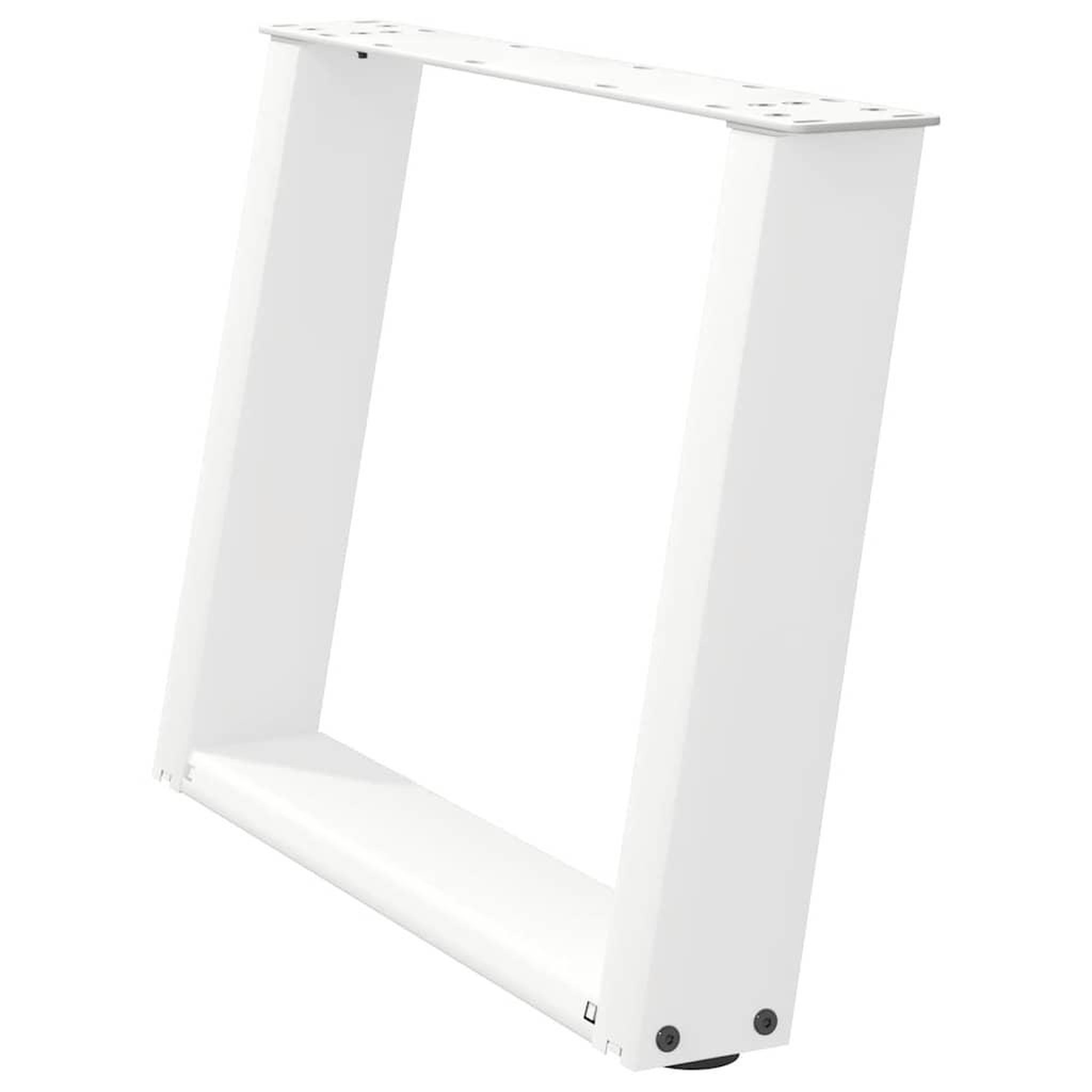 Voir la diapositive 4 : VIDAXL Pieds de table basse forme de U 2 pcs blanc 60x(42-43) cm acier