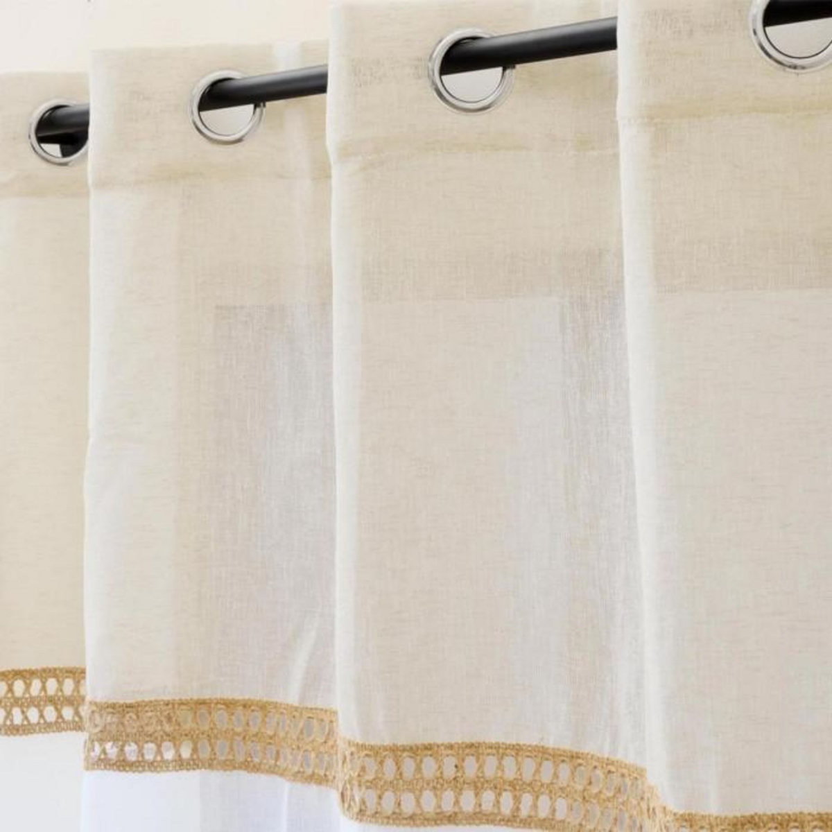 Paris Prix Rideau Voilage à Œillets  Louane  140x240cm Naturel