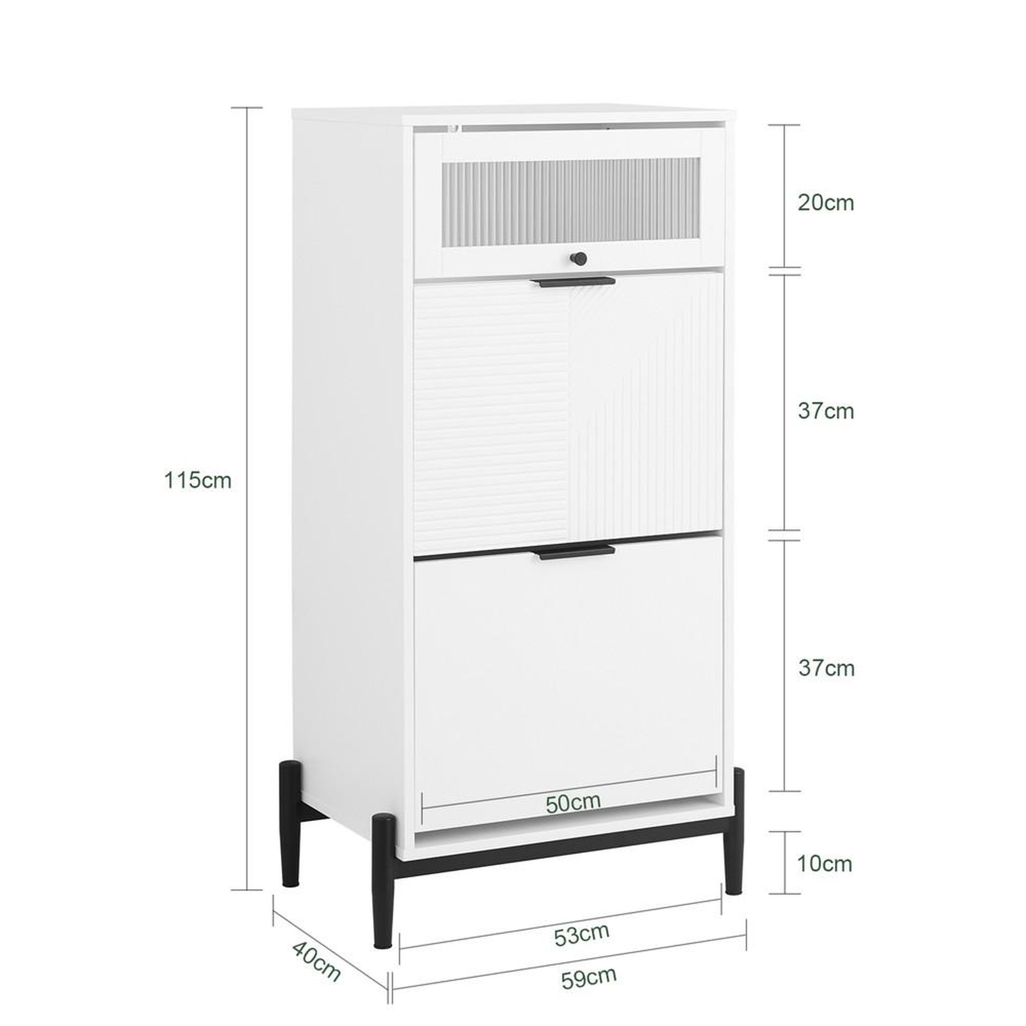 Voir la diapositive 3 : SOBUY SoBuy - Buffet Bas à un tiroir - Blanc - 59x40x115cm - Moderne - FSB95-W