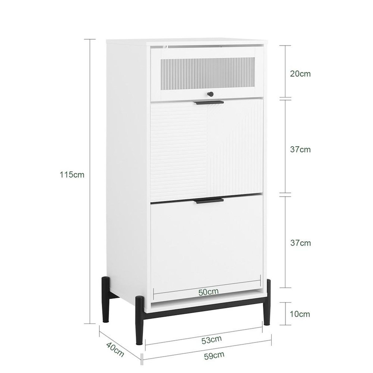 SOBUY SoBuy - Buffet Bas à un tiroir - Blanc - 59x40x115cm - Moderne - FSB95-W
