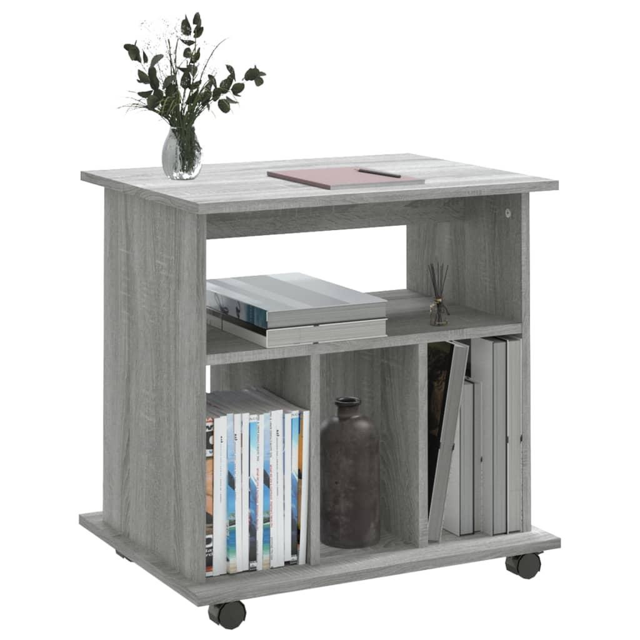 Voir la diapositive 4 : VIDAXL Armoire roulante Sonoma gris 60x45x60 cm Bois d'ingenierie