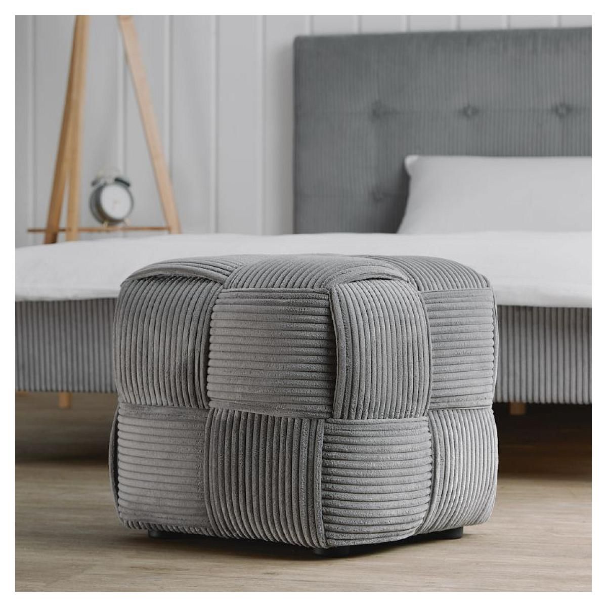 HomeStyle4U Pouf Tabouret en Corde Gris - Élégance et Confort pour Votre Intérieur
