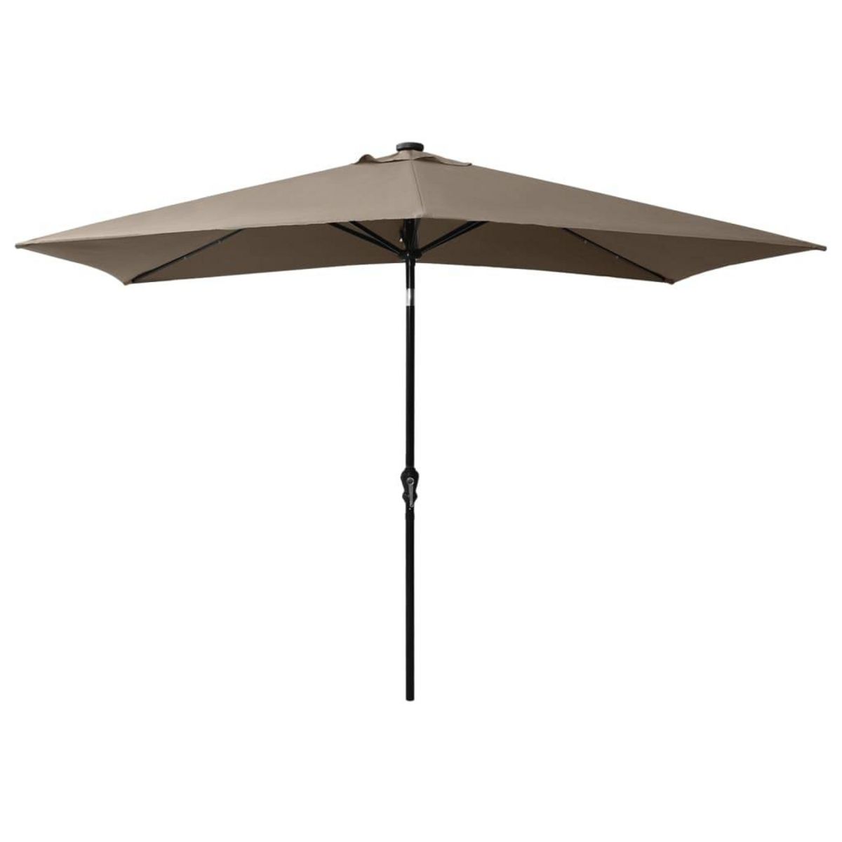 VIDAXL Parasol de jardin avec LED et mat en acier taupe 2x3 m